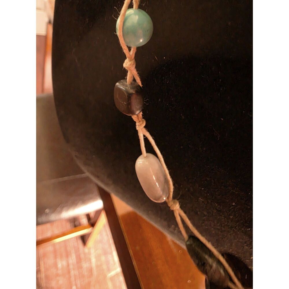 Handmade Wooden Pendant Necklace with Real Stones - Picture 3 of 6